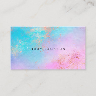 Elegant modern rose gold watercolor makeup artist business card