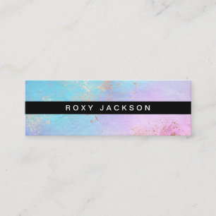 Elegant modern rose gold watercolor makeup artist mini business card
