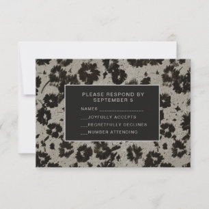 Elegant Modern RSVP Card Wedding Silver Black