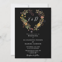 Elegant Modern Rustic Floral QR Code Wedding