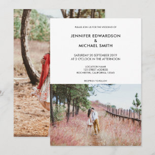 Elegant modern rustic photo Wedding Invitation