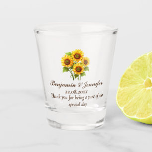 Elegant Modern Rustic Sunflower Wedding favours  Shot Glass