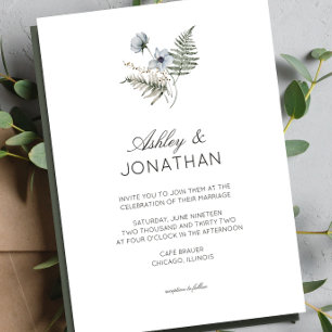 Elegant Modern Rustic Wildflower Wedding Invitation