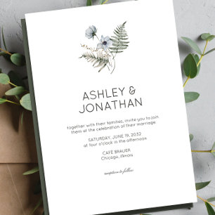 Elegant Modern Rustic Wildflower Wedding Invitation