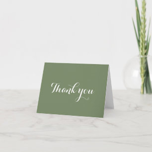 Elegant Modern Sage and White  Thank You Card