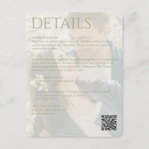 Elegant Modern Sage Green Details Enclosure Card