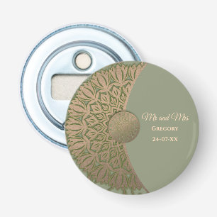 Elegant Modern Sage green & gold classic Bottle Opener