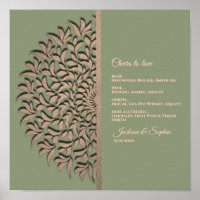 Elegant Modern Sage green & gold classic menu sign