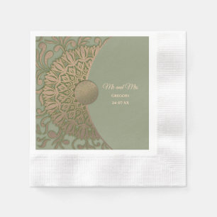 Elegant Modern Sage green & gold classic Napkin