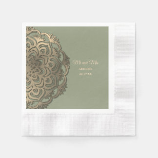 Elegant Modern Sage green & gold classic Napkins