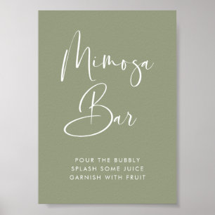 Elegant & Modern Sage Green Mimosa bar sign
