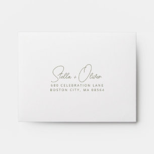 Elegant Modern Sage Green Wedding RSVP Envelope