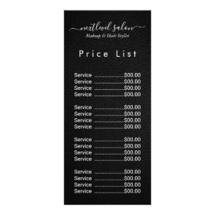Elegant Modern Salon Price List Rack Card 