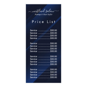 Elegant Modern Salon Price List Rack Card
