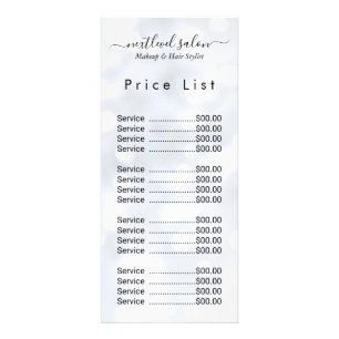 Elegant Modern Salon Price List Rack Card 