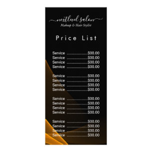 Elegant Modern Salon Price List Rack Card