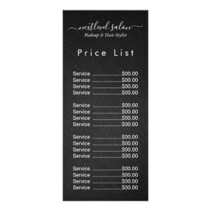 Elegant Modern Salon Price List Rack Card