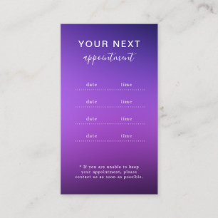 Elegant Modern Salon Spa Appointment Reminder Card
