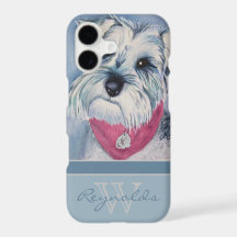 Elegant Modern Schnauzer w Monogram Name
