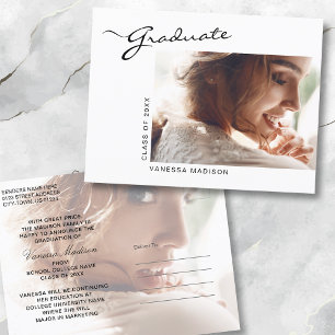 Elegant Modern Script   2 Photo Double Sided Postcard