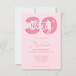 Elegant Modern Script 30th Birthday Invitation