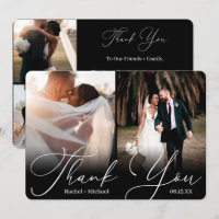 Elegant Modern Script 4 Photo Wedding Guest
