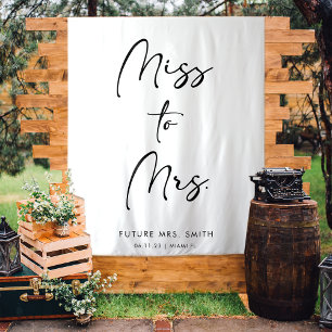 Elegant Modern Script   Bridal Shower Backdrop Tapestry