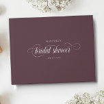Elegant Modern Script Calligraphy Bridal Shower Gu Guest Book<br><div class="desc">This modern calligraphy guest book is perfect for a simple yet beautiful bridal shower. The rich dark burgundy red design features your name and date of celebration in minimalist typography alongside a romantic sophisticated script. Feel free to change the background colour to any other under "customize further".</div>