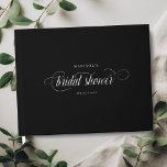 Elegant Modern Script Calligraphy Bridal Shower Guest Book<br><div class="desc">This modern calligraphy guest book is perfect for a beautiful bridal shower. The elegant black and white design features your name and date of celebration in minimalist typography alongside a romantic sophisticated script. Feel free to change the background colour to any other under "customize further".</div>