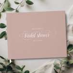 Elegant Modern Script Calligraphy Bridal Shower Guest Book<br><div class="desc">This modern calligraphy guest book is perfect for a simple yet beautiful bridal shower. The rich earth tone blush design features your name and date of celebration in minimalist typography alongside a romantic sophisticated script. Feel free to change the background colour to any other under "customize further".</div>
