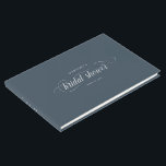 Elegant Modern Script Calligraphy Bridal Shower Guest Book<br><div class="desc">This modern calligraphy guest book is perfect for a simple yet beautiful bridal shower. The rich dark navy blue design features your name and date of celebration in minimalist typography alongside a romantic sophisticated script. Feel free to change the background colour to any other under "customize further".</div>