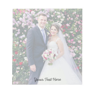 Elegant Modern Script Custom photo & Text Wedding Notepad