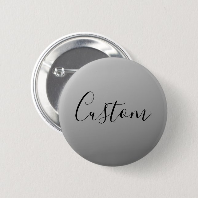 Elegant Modern Script Editable Black Text Writing 2 Inch Round Button (Front & Back)
