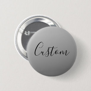 Elegant Modern Script Editable Black Text Writing 2 Inch Round Button