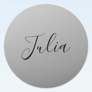 Elegant Modern Script Editable Black Text Writing Classic Round Sticker