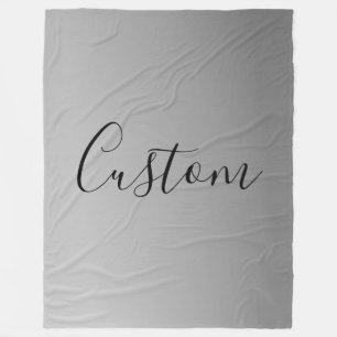 Elegant Modern Script Editable Black Text Writing Fleece Blanket