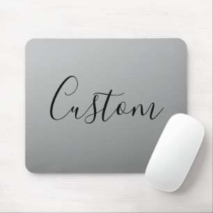 Elegant Modern Script Editable Black Text Writing Mouse Pad