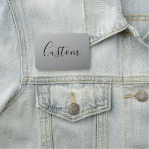 Elegant Modern Script Editable Black Text Writing Name Tag