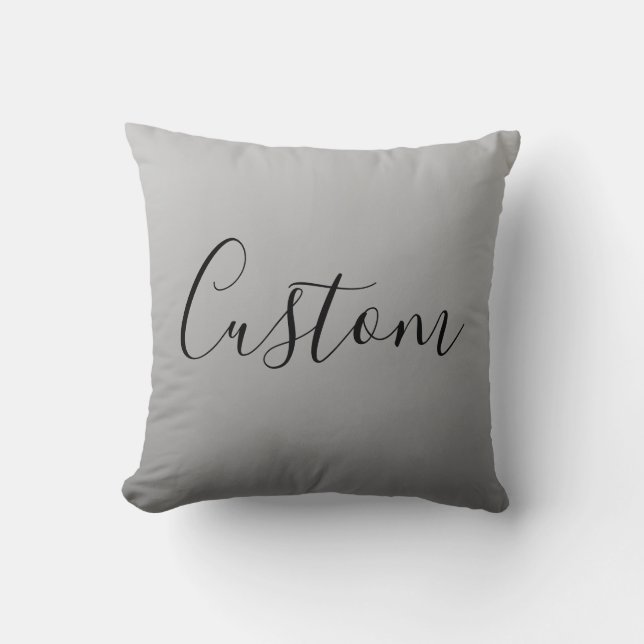 Elegant Modern Script Editable Black Text Writing Throw Pillow (Front)