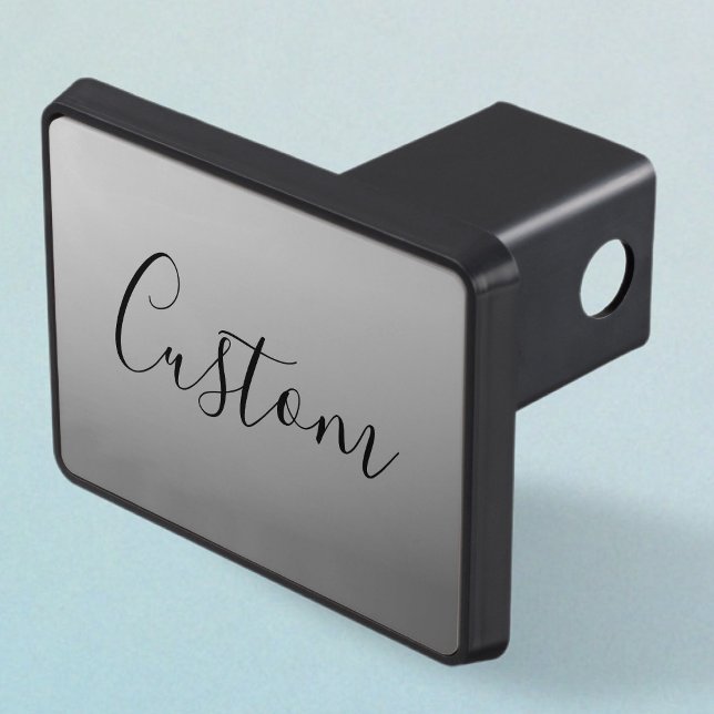 Elegant Modern Script Editable Black Text Writing Trailer Hitch Cover (Creator Uploaded)