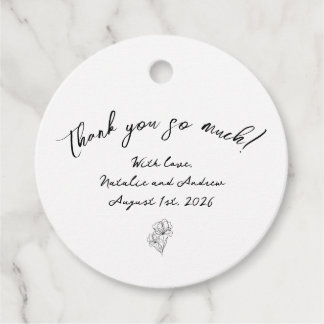 Elegant Modern Script Favour Tags