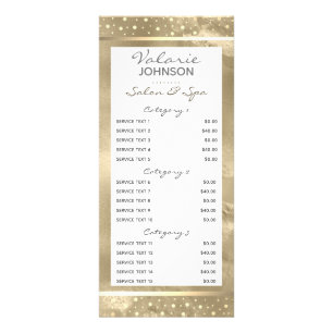 Elegant Modern Script Gold Salon Spa 5 Service Rack Card