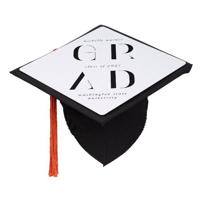 elegant modern script graduation  graduation cap t (Angled)