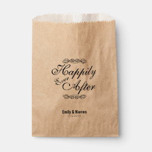Elegant Modern Script Happily Ever After Wedding Favour Bag