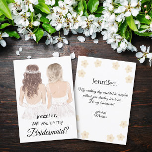 elegant modern script illustration bridesmaid invitation