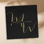 Elegant Modern Script Initial Name Monogram  Binder<br><div class="desc">Create your own personalized binder featuring your custom name and personalized script monogram initials.</div>