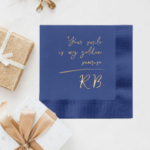 Elegant Modern Script Love Message Name Initials Foil Napkins