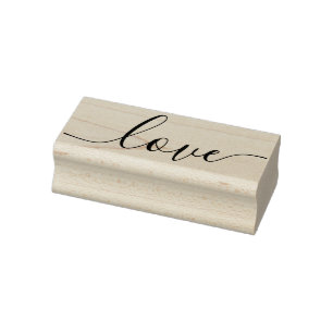 Elegant Modern Script Love Rubber Stamp