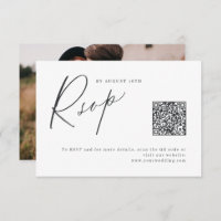 Elegant modern script minimalist wedding QR code