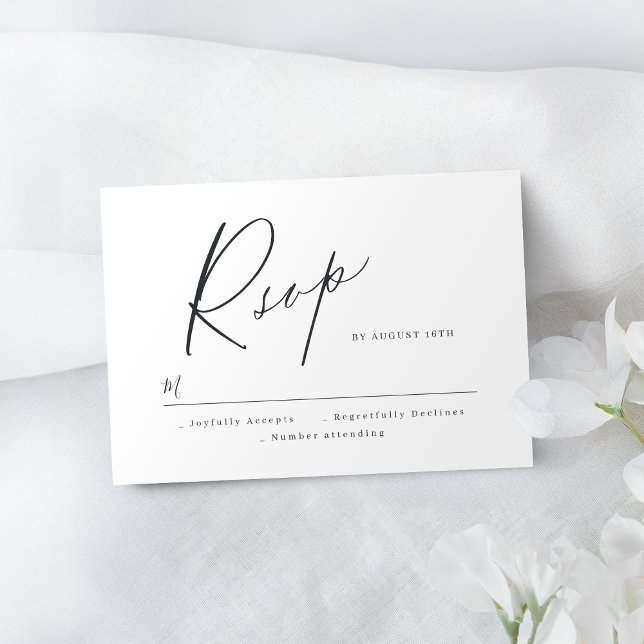 Elegant modern script minimalist wedding RSVP (Elegant modern script minimalist wedding RSVP)